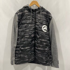 Ecko Unlimited Black and Gray Camouflage Jacket
